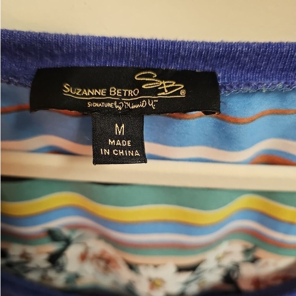 Suzanne Betro Blue Top Silky Puff Sleeves SZ M | Boho, Cottagecore, Whimsigoth - Picture 4 of 4